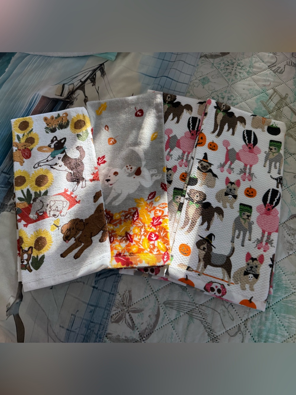 New Set of 4 Fall/Halloween Dog Hand Towels